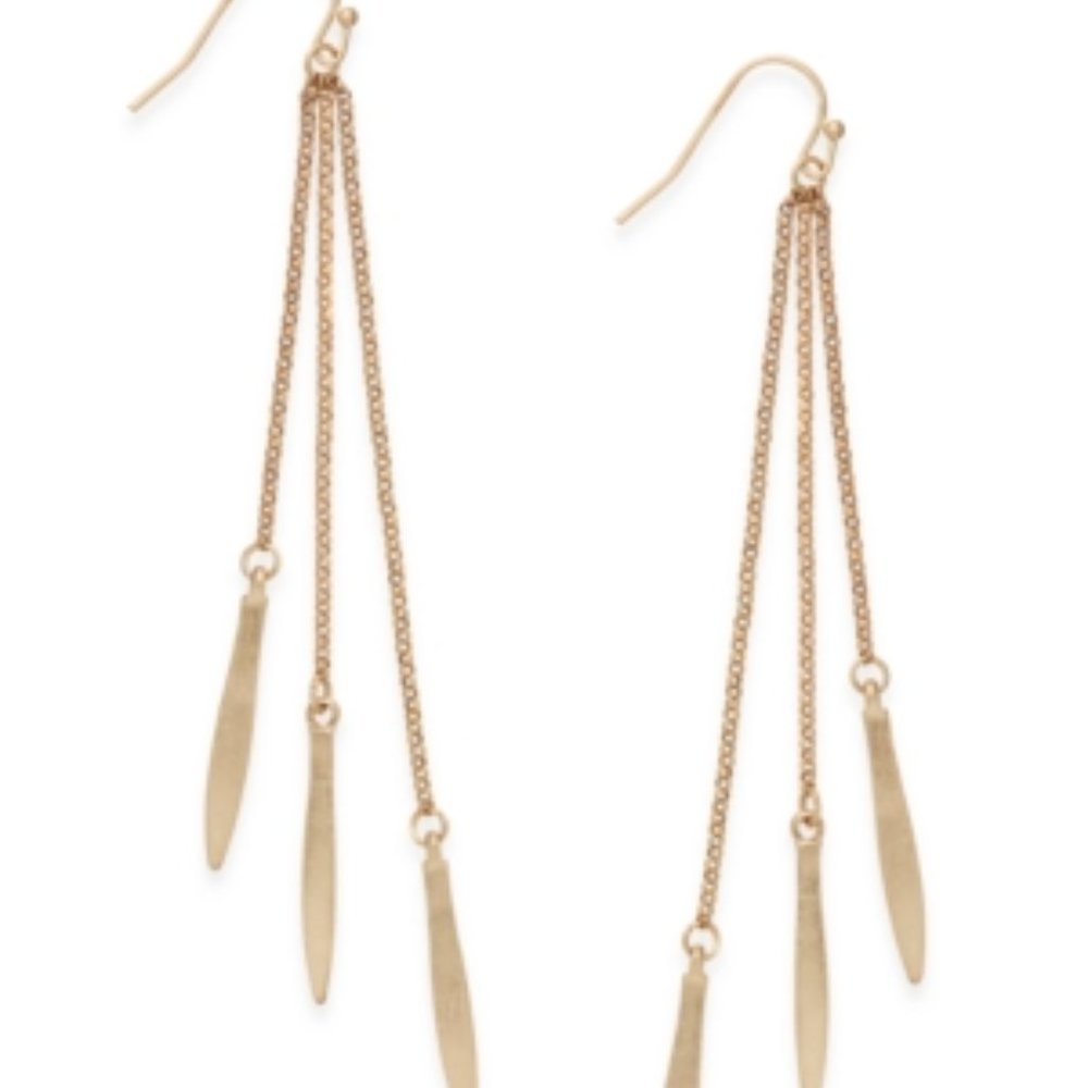 NWT: INC gold tone dangle earrings - Picture 3 of 3